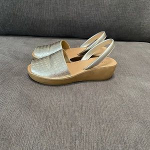 Gold platform sandals